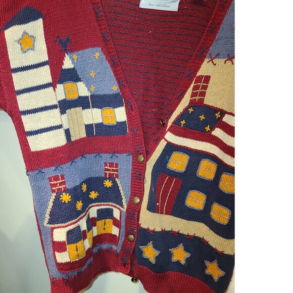 Signatures by Northern Isle hand embroidered v-neck cardigan sweater - small - Picture 5 of 7